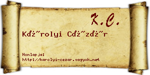 Károlyi Cézár névjegykártya
